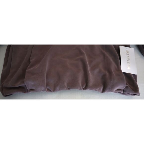 Athleta 473718-032 Women's Sz S Mauve Seasoft 1/4 Zip Bubble Hem Sweatshirt - Picture 11 of 13